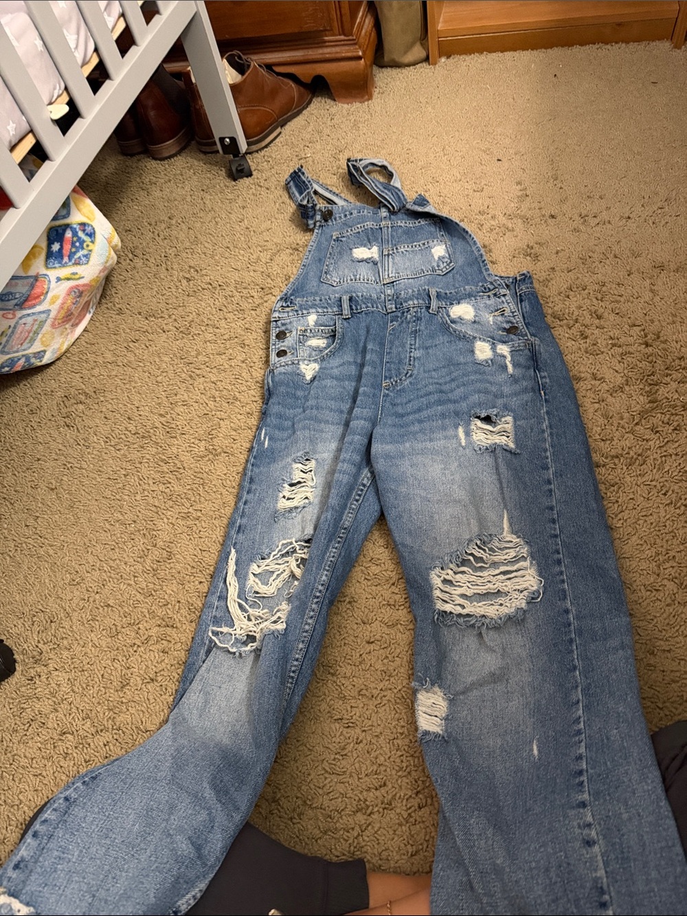 Free people ziggy Distressed Blue Denim Women’s Overalls